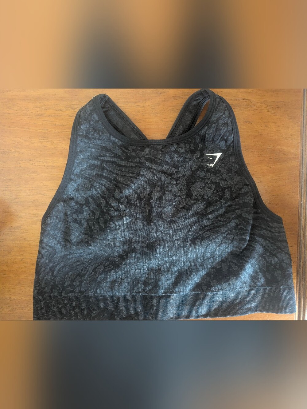 Gymshark Black Seamless Patterned Sports Bra